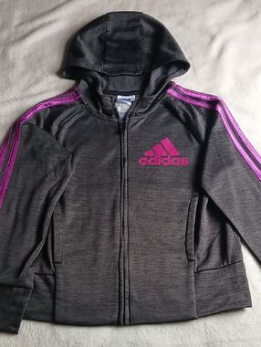 Adidas Kids  Hoodie Jacket with Pink Accents